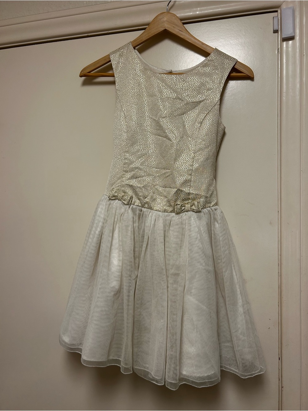 Jona Michelle Gold Bodice with White Tulle Skirt Girls' Dress
